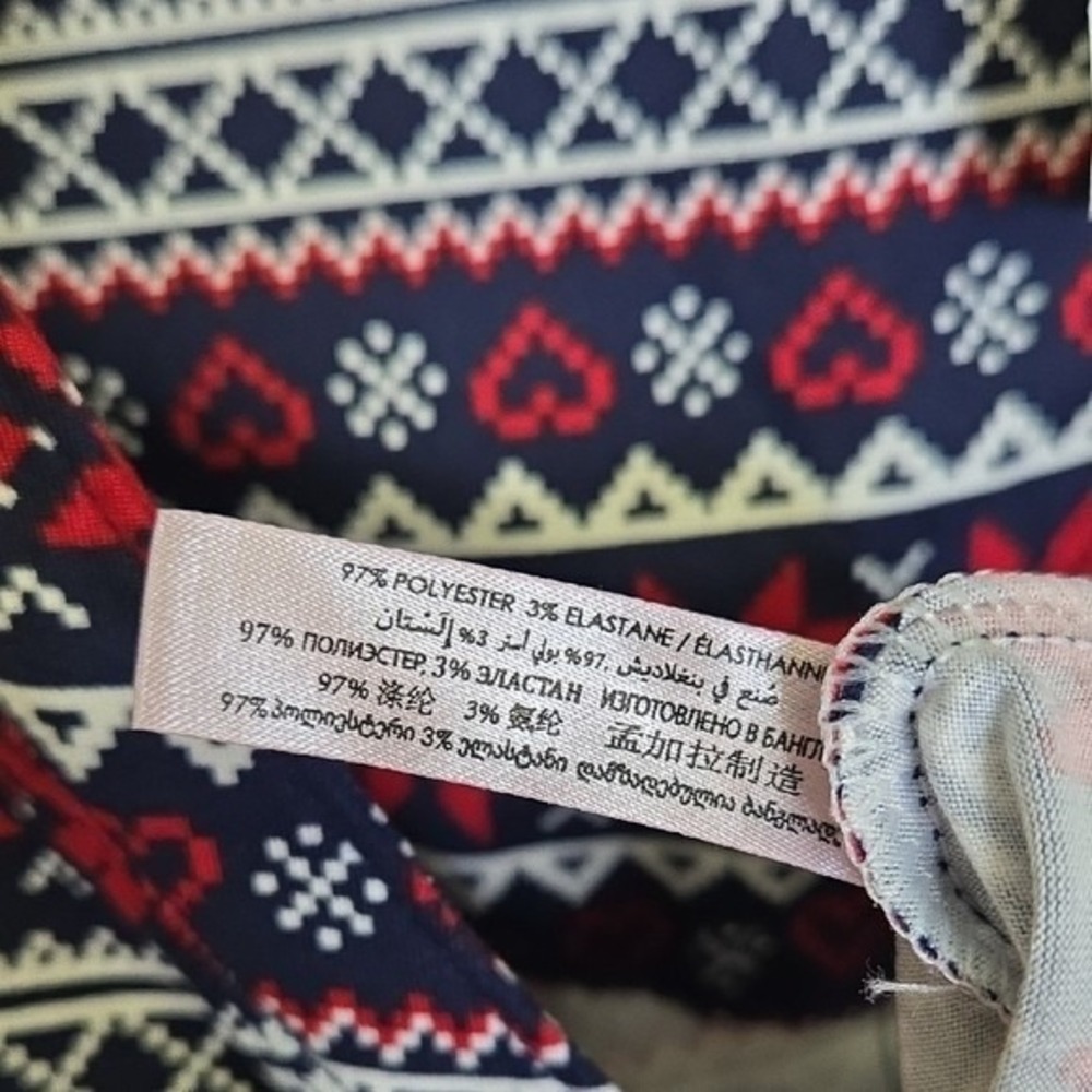 La Vie En Rose One Piece Pajamas Sleepwear, Fair Isle Winter Pattern, XXL, New - Picture 9 of 10